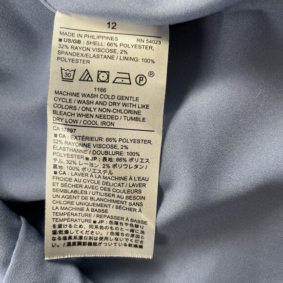 Banana Republic Chambray Sheath Dress Sleeveless Round Neck Light Blue-12 - Picture 12 of 16